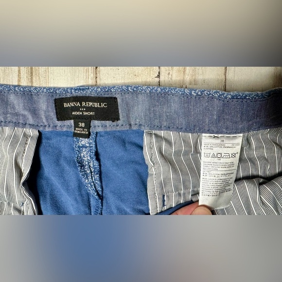 Banana Republic Shorts Mens 38 Blue Aiden Shorts Chino Golf - Picture 6 of 9